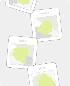 Cartes d’audience par ville : Madrid, Londres, Berlin