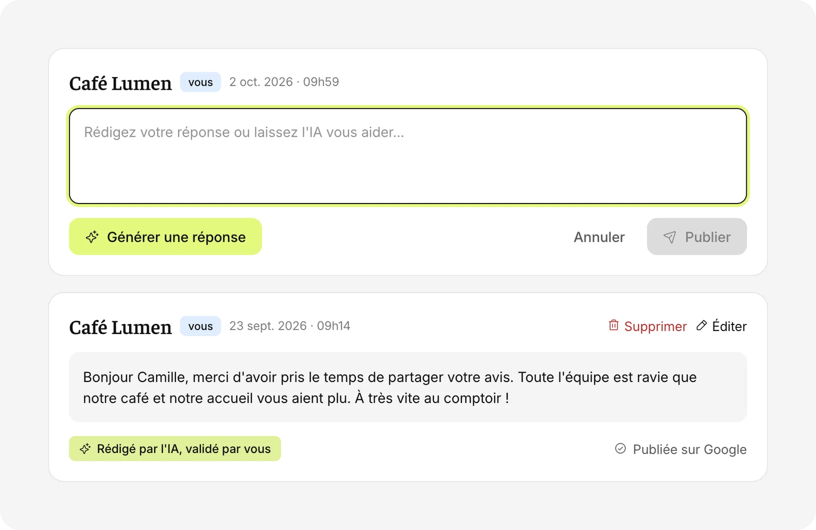 L’éditeur de réponse : Eden propose un texte, vous le relisez avant publication